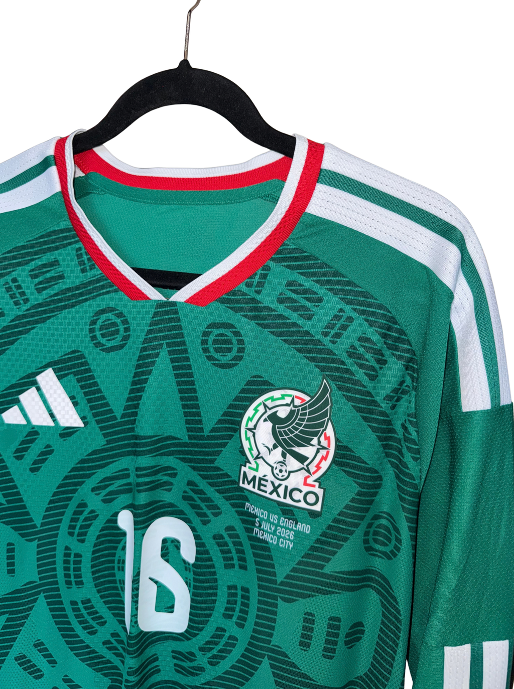 México 2026 Local Versión Jugador Manga Larga J. Quiñones 16 - M